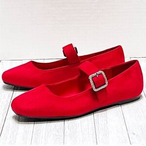SQUARE TOE MARY JANE BALLET FLATS